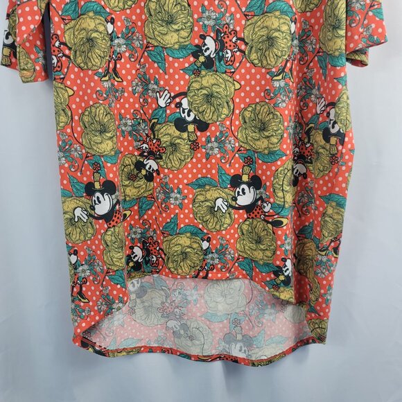 LuLaRoe Irma Short Sleeve Mickey Mouse Shirt Size XS Orange & White - Picture 8 of 14